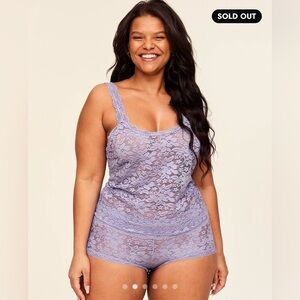 Adore Me Roanne Purple Lace Lingerie Pajama Set XL